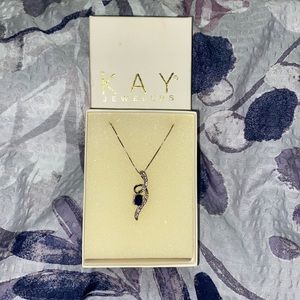 Sapphire gem spiral necklace